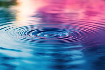 Wall Mural - Ripples on a blue surface. This photo is great for showcasing the beauty of nature and the calming effects of water.