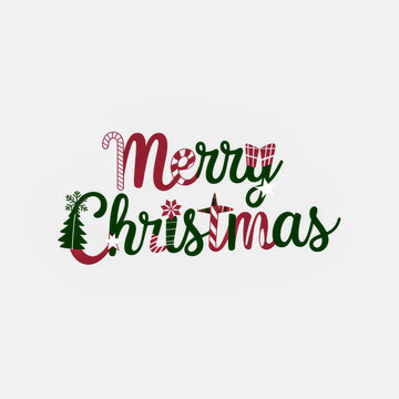 A vector illustration for a Merry Christmas and Happy New Year greeting card, featuring festive elements like Christmas trees, ornaments, and snowflakes in vibrant colors