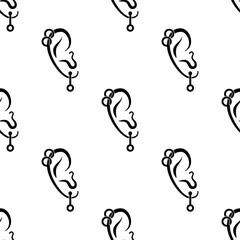 Wall Mural - Pierced Ears Icon Seamless Pattern Y_2309002