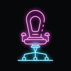 Poster - Neon sign representing a gaming chair for streamers, on a black background, perfect for gamers