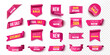 © Albert999 - Best choice, order now, special offer sale banners. Pink ribbons, tags and stickers. Vector illustration.
