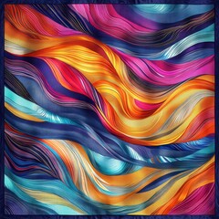 Wall Mural - Silk scarf design. Colorful abstract pattern on abstract tree design