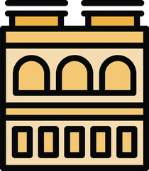 Poster - Architectural design featuring arches and square windows, evoking a sense of classical style in a minimalist representation