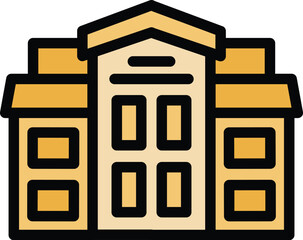 Poster - This vector illustration features a large city hall building, perfect for projects related to government, civic buildings, or urban landscapes