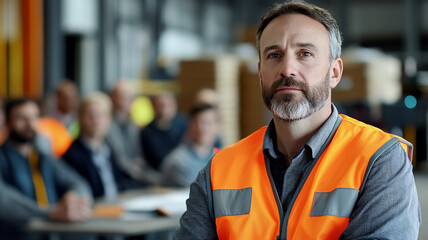 A male technician is listening to a meeting report.