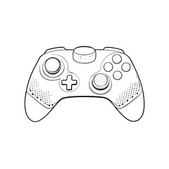 Single line art joy stick game icon design.