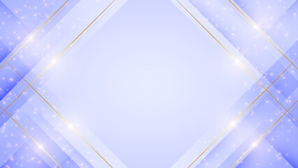 Wall Mural - abstract luxury light blue background with golden diagonal lines, shadow and sparkling light. elegan