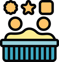 Poster - This icon represents children engaging in sensory play, fostering cognitive development through exploration and fun