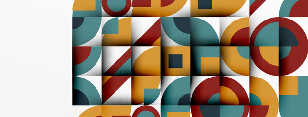 Poster - Geometric design abstract background - circles squares