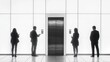 © peppastocker - minimalistic line art design of business people in elevator
