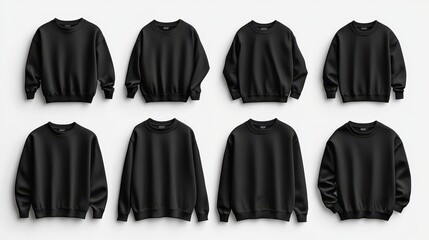 Wall Mural - front black sweatshirt, back black sweatshirt, set of black sweatshirt, black sweatshirt, black sweatshirt mockup, black sweatshirt template, black sweatshirt isolated, sweat shirt, easy to cut out