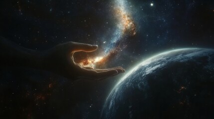 Wall Mural - The greatness of the cosmos and the touch to the galaxy