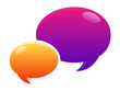 © Nano - Two chat bubbles in purple and orange color