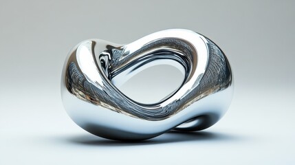 Poster - Chrome metal isolated 3d steel shape