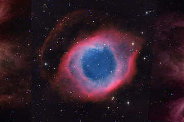 Wall Mural - colorful constellation with stars and dust looks like the eye of the galaxy