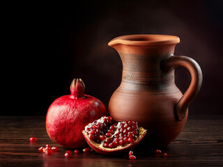 Wall Mural - vase with pomegranate