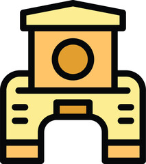 Poster - This illustration features a yellow inflatable bouncy house, often used for childrens parties and events