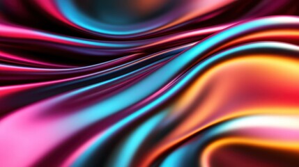 Silk-like waves flow in vibrant colors of red, blue, and gold, representing fluidity and elegance in abstract artistic expression.