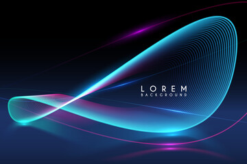 Fototapete - Neon lines in infinity sign