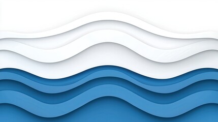 Wall Mural - Abstract Blue and White Wavy Pattern Background.