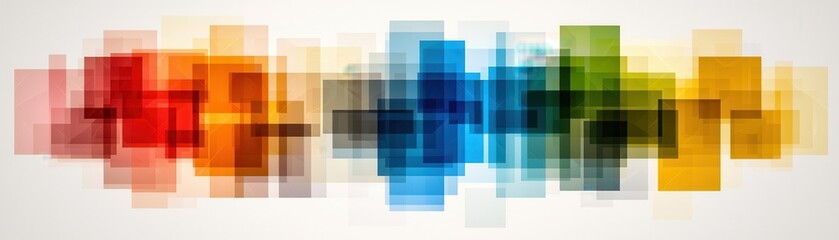 Wall Mural - Abstract Colorful Geometric Background with Overlapping Squares.