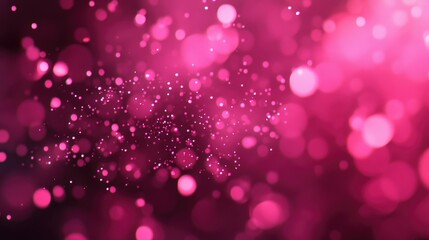 Poster - Pink luminous particles create an abstract bokeh background