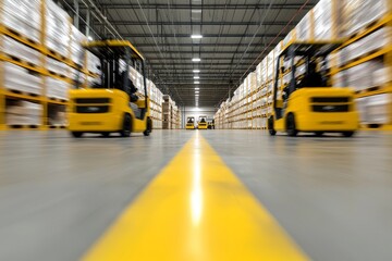 Fototapete - A modern automated warehouse production system in China.