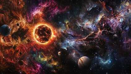 Aufkleber - stock artwork of the solar system from another galaxy.