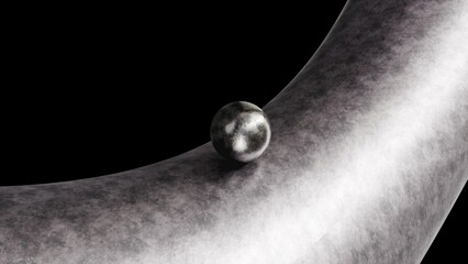 Poster - Metal sphere with element. Computer generated 3d render