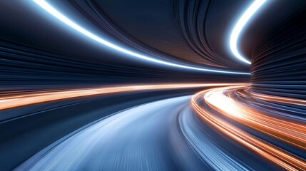 Fototapete - In a modern design, abstract technology and cyberspace demonstrate their futuristic and digital dimensions