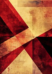 Leinwandbilder - Patterned in abstract geometric shapes with red and black accents