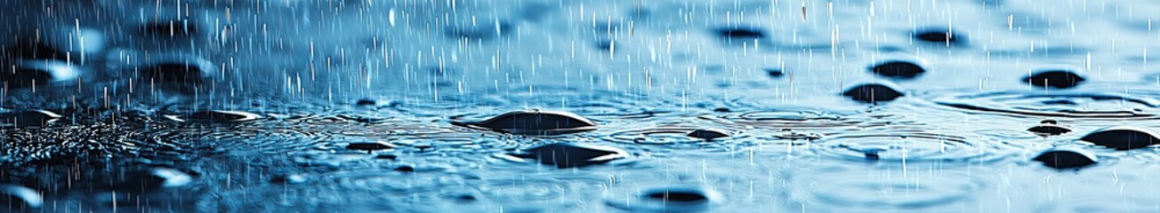 Poster - Blue and white rain background
