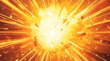 Poster - A striking glow effect resembling a comic book background bursting with vibrant rays