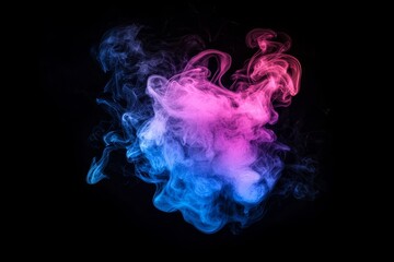 Aufkleber - On a dark background, a futuristic abstract neon energy ball emits glowing waves of magic