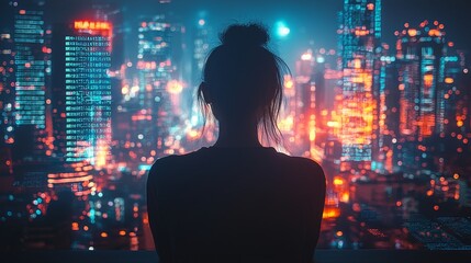 Poster - A lone hacker sits in a dark room, staring at a screen displaying lines of code and data.