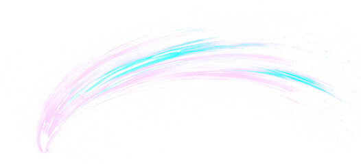 Wall Mural - Pink and blue light streak isolate on transparent background, cutout, png