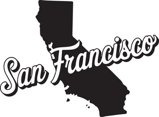 Canvas Print - San Francisco California Map Retro Typography