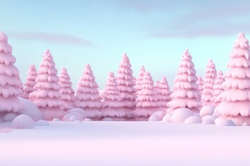 Poster - Sunrise on snowcovered firs - beautiful mountain landscape - Christmas backdrop
