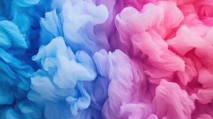 Poster - An abstract cloud of vibrant blue and pink hues swirls gracefully, creating a dreamy atmosphere perfect for backgrounds or artistic projects.