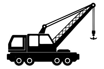 Mobile crane crawler heavy vehicles vector.