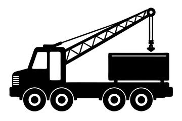 Mobile crane crawler heavy vehicles vector.