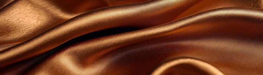 Poster - Luxurious golden silk fabric with smooth, flowing texture creating an elegant and sophisticated backdrop for fashion and design.