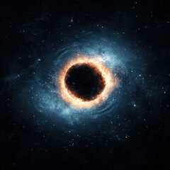 Wall Mural - A stunning cosmic black hole surrounded by glowing gases and stars, showcasing the beauty and mystery of the universe.