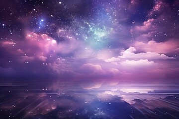 Wall Mural - purple landscape backgrounds astronomy.
