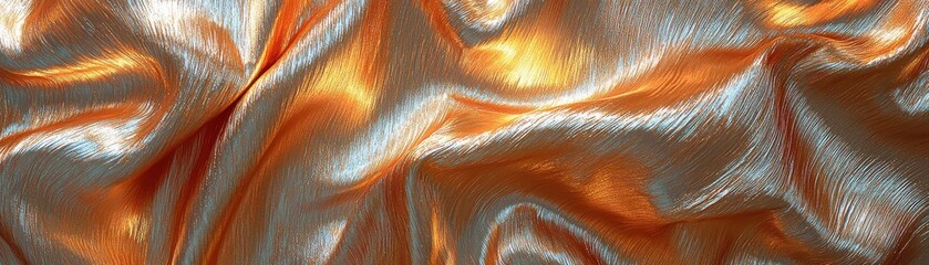 Poster - elegant orange silk fabric with a lustrous sheen, showcasing intricate texture and rich color, perfe