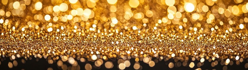 Poster - A stunning close-up of sparkling golden glitter creating a magical and festive atmosphere, perfect for celebration and luxurious themes.