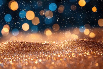 Poster - A stunning close-up of shimmering glitter and bokeh lights, creating a magical and festive atmosphere perfect for celebrations and events.