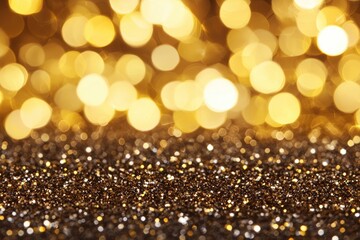 Poster - A mesmerizing backdrop of golden bokeh lights, perfect for festive celebrations, invitations, or glamorous events. Sparkle and shine in every detail.