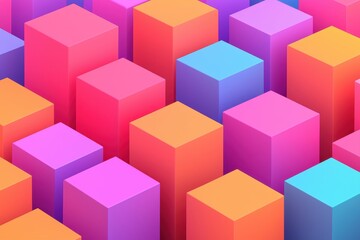 Poster - Colorful  blocks in vibrant shades of pink, purple, and blue, arranged in a geometric pattern, perfect for modern design projects and backgrounds.