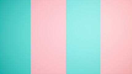 Poster - A vibrant background with alternating pastel pink and teal stripes, perfect for creative designs, presentations, or as a soothing interior backdrop.